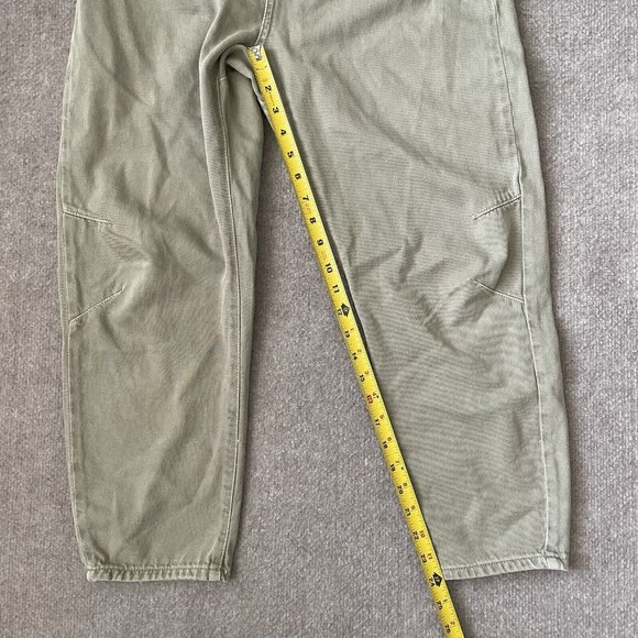 Zara Pants Womens 6 Beige Khaki High Rise Paperbag Cropped 24" Inseam Casual - Picture 10 of 13